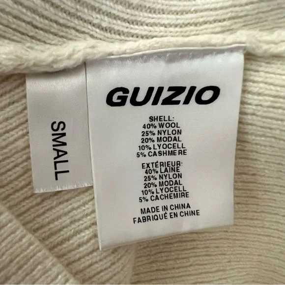 Danielle Guizio Ivory Cashmere Wool Pointelle Knit Tie Front Crop Sweater Small - Picture 10 of 13